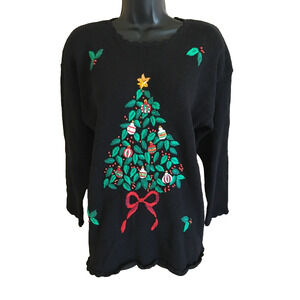 Womens Ugly Sweater Size Medium Nutcracker Party Mens Xmas Black